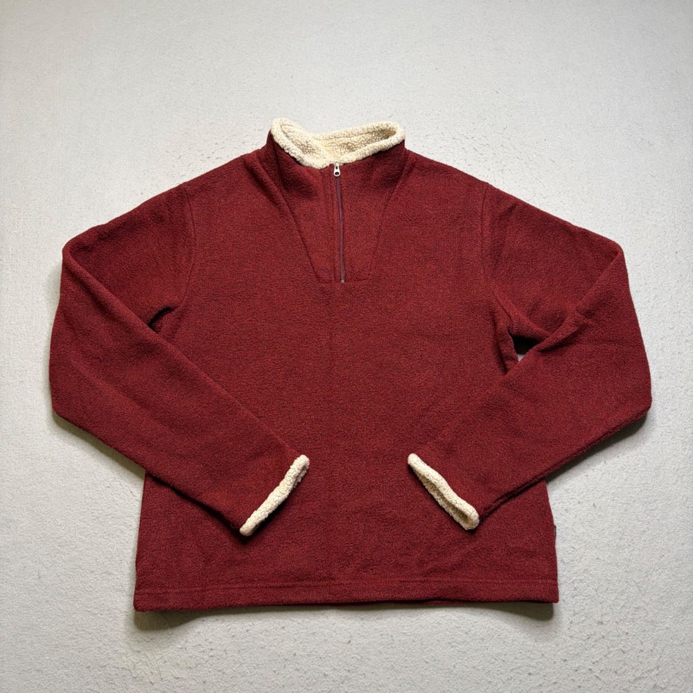 Kuhl Alfpaca Fleece Pullover Womens Medium Quarter Zip Shearling Trim Sweater
